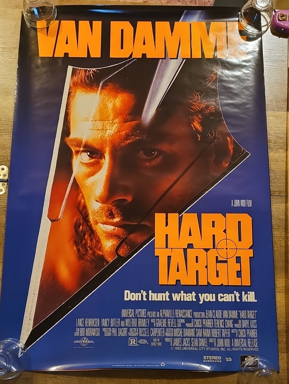 Vintage "Hard Target" (1993) Original Video Store Promo Poster